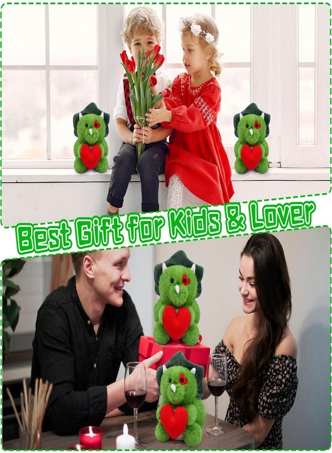 JIZWPOOM Valentines Day Plush - Heart Dinosaur Stuffed Animal Toy, Cute Valentines Day Decorations Classroom Gifts - Image 3